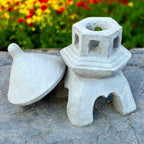 Two Pieces Pagoda with Top Change Concrete Lantern Sculpture Cement Zen Garden Decoration Two Pieces Lantern - Image 4