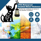 2 Pack Black Cat Solar Lights Outdoor Garden - Solar Lights Outdoor Garden Decor Stake with Butterfly Decorative Metal Housewarming Ornament for Yard Lawn Patio – Unique Gift Ideas for Mom - Image 5