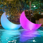 TIALLY Floating Pool Lights - Large Solar Powered Crescent Moons (2 Pack) by Tially