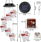 Solar Snowman Star Wind Chimes Outdoor,LED Color Changing Solar Lights Outdoor Decor Mobile Wind Spinner Wind Chimes for Home Party Night Garden Decoration - Image 4