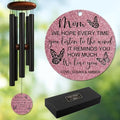 Personalized Mom Memorial Wind Chime – “Every Time You Listen to The Wind” Custom Names Tribute – Sympathy Gift for Loss of a Beloved Parent – Outdoor Remembrance Hanging Windchime for Loving Memory by AlpadilCo