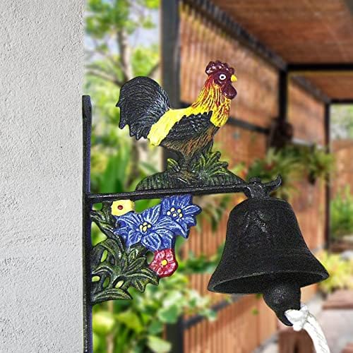 Iron Door Metal Bracket Rustic Hanging Dinner Bell Chime Loud Sound Decoration Suitable for Home Garden - Image 4