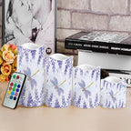 Purple Dragonfly Floral Flickering Flameless Candles Pillar LED Candles with Remote and Timer Set of 4 Color Changing Battery Operated Candles for Home Decoration - Image 4