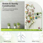 Giantex Metal Garden Trellis for Climbing Plants Set 2, 75" x 20" Outdoor Rose Trellis w/Foldable Bottom, Freestanding Plant Support for Vines, Flowers, Vegetables & Fruits, Patio Lawn Garden, White - Image 4