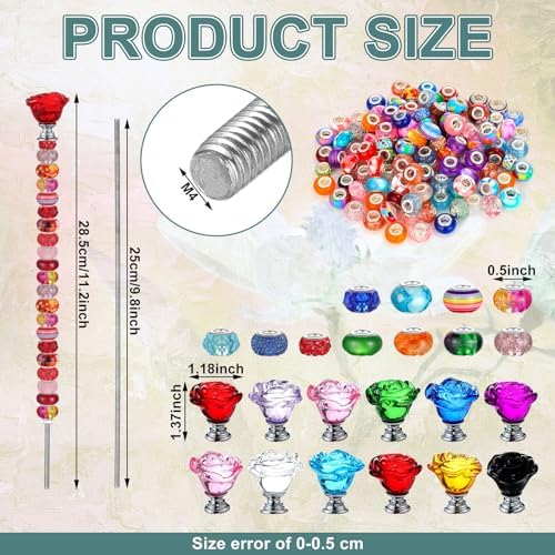 Tigeen 236 Pcs Garden Stake DIY Fairy Wand Plant Stake, Rose Flower - Image 2