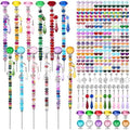 UFU 310Pcs DIY Fairy Wand Beaded Garden Stakes Kit, Decorative Garden Stakes with Colorful Crystal Pendants, Outdoor Fairy Garden Accessories, Beadable Items for Decor, Gifts & Craft (10 & 12 in) by UFU