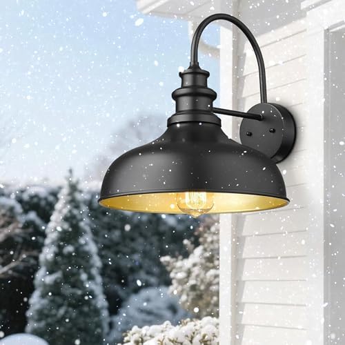 Outside Barn Light,Farmhouse Porch Light,4 Pack Black Outdoor Wall Light - Image 2