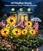 KOOPER Solar Garden Lights Outdoor 8 Pack, 24 Sunflowers & 32 Butterflies - Image 4