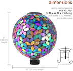 Alpine Corporation GRS122A-SLR Indoor/Outdoor Glass Solar Powered Mosaic Gazing Globe Yard Decoration, 10", Purple - Image 3