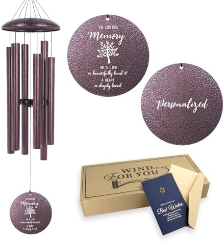 Personalized Tree of Life Memorial Wind Chimes for Loss of Loved One by Astarin