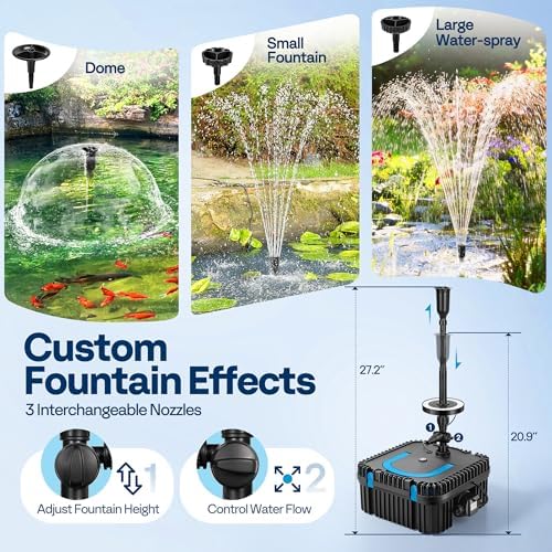 VIVOHOME 900GPH RGB Pond Filter Fountain with 6W LED Light for Koi Pond - Image 4