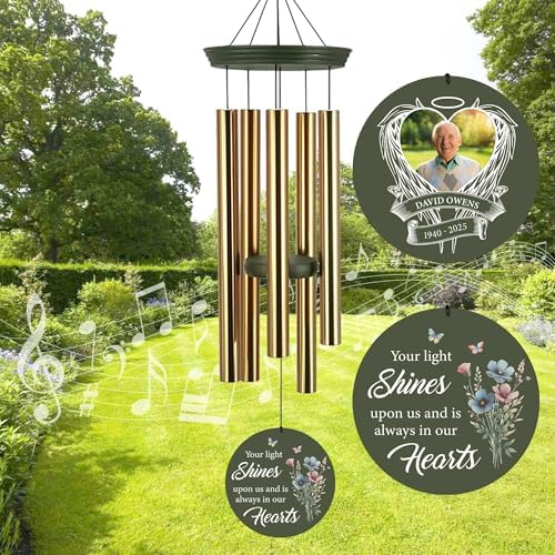 ASTARIN Personalized Wind Chimes in Memory of a Loved One, Bereavement Gifts for Loss of Father, Memorial Gifts Sympathy Deep Tone Wind Chimes for Outdoor, 30/36 inch Garden Decor(Produced in Texas) - Image 2