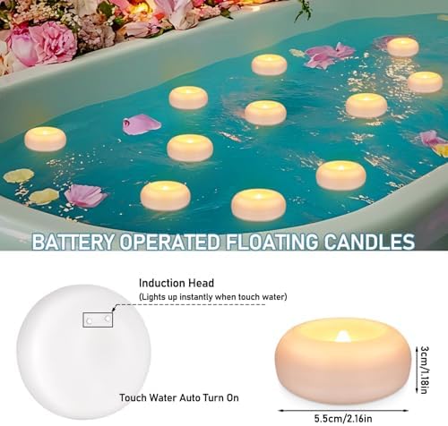 100 Pack 2 Inch Flameless LED Floating Candles, Battery Operated White Tealights with Realistic Flickering Flame, Waterproof for Cylinder Vases, Wedding Centerpieces, Pool, Party & Holiday Decor - Image 4