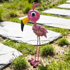 26” Metal Flamingo Statue Outdoor Garden Decor - Image 7