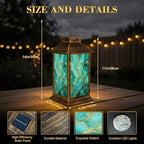 Solar Lantern Outdoor Waterproof Delicate Marble Decorative for Sales Decoration Covers Invitations Garden Decor LED Hanging Solar Lights Tabletop Lamp Gifts for Women Mom Outside Yard Patio Porch - Image 2