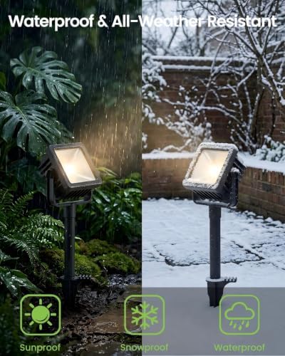 Outdoor LED Spotlight with Metal Spike 16.8W Adjustable Die-Cast Aluminum Landscape Lighting, Wet Location ETL UL CSA Qualified Safe for Garden, Yard & Tree Illumination - Image 4