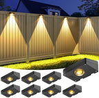 VOLISUN Solar Fence Lights Outdoor 8 Pack, 3 Color Temperatures Solar Light by VOLISUN