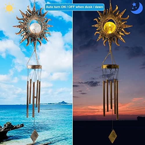 Sun Wind Chimes, Outdoor Solar Wind Chimes, Mothers Gifts, Gifts for Mom, Women, Grandma, Garden Courtyard Lawn Decoration, Thanksgiving Gift, Mother's Day Wind Chime Gift - Image 3