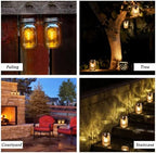 2 Pack Cordless Hanging Mason Jar Lanterns Small Cordless Lamp with Timer - Image 2
