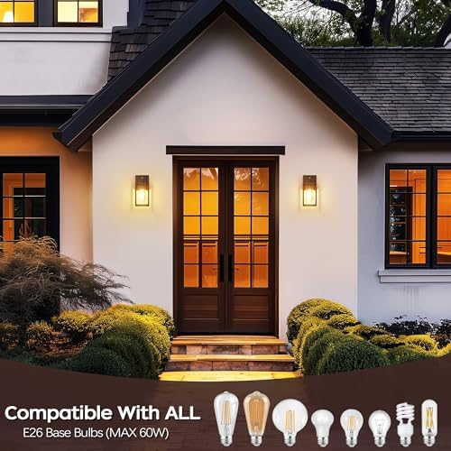 Dusk to Dawn Exterior Lighting Fixtures, Outdoor Porch Light Wall Sconce - Image 4