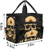 Funny Garden Tool Bag Organizer Heavy Duty Gothic Skull Gardening Tote Bag with 10 Pockets for Women Men Gardening Gifts - Image 4