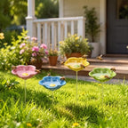 4 Pack Resin Flower Water Stations Cups Garden Stakes, Colorful, Lovely - Image 5