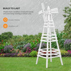 Wooden Windmill, Weather-Proof Wind Spinner, Outdoor Wind Mill for Garden Lawn Patio Decoration (White, Large) - Image 3