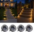 Real Glass Solar Ground Lights, Stake or Wall Mount 2-in-1, 4 Pack by OPOIRA