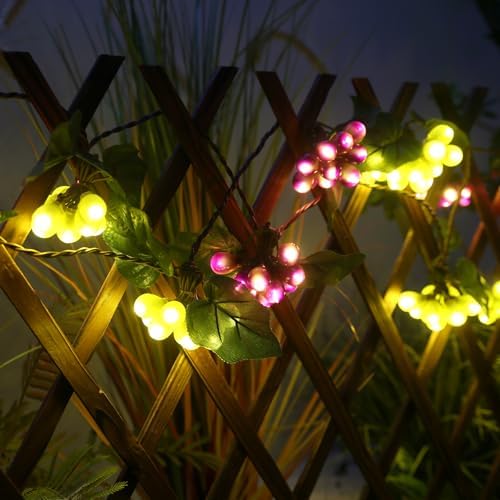 Decorative String Lights, Grape Vine with Leaves, 100 LED Warm White Lights - Image 7