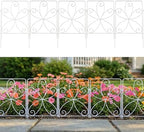 ShopLaLa Garden Fence (20 Panels) 12.5in(L) x 16.5in(H) Animal Barrier Fencing for Dogs, Rustproof White Metal Wire Fencing, Decorative Floral Flower Bed Edging Landscape Lawn Yard Patio Outdoor Decor by ShopLaLa