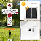 Solar Cross Light, Rose Flower Dad Grave Decorations for Cemetery - Image 4