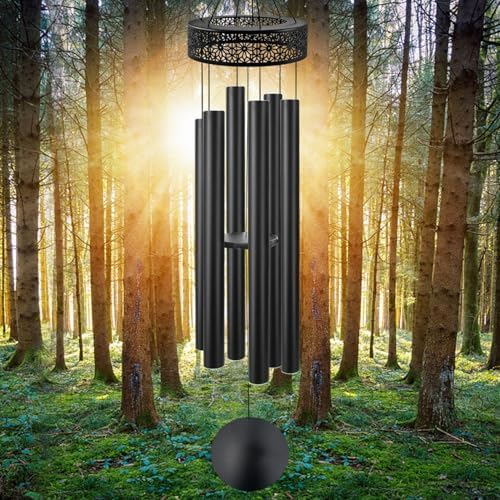 ASTARIN 60'' Deep Tone Wind Chimes for Outside -Extra Large Windchimes with 6 Heavy Tubes, Memorial Wind Chimes Outdoor for Garden Hanging Décor,Sympathy Gifts, Black - Image 7