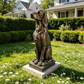 29" Resin Sitting Hound Dog Statue Hunting Sculpture Vintage Bronze by Unknown