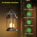 Solar Lantern Outdoor & Indoor Use – Hanging Solar Lights with Realistic Flickering Flameless Candle, Weatherproof for Gardens, Patios, Trees, and Lawns (Black, 4 Pack) - Image 3
