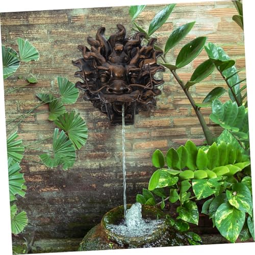 Dragon Head Fountain Faucet Wall Mounted Resin Coffee Home Decoration - Image 3