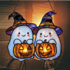 Cute Witch Ghost and Pumpkin Acrylic Suncatcher - Image 7