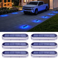 Solar Dock Deck Lights Outdoor 6Pcs Blue Solar Step Lights IP68 Waterproof by Honalia