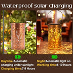 DIBIEECN Birthday Gifts for Women Mom Grandma Wife, Solar Lanterns Outdoor Waterproof, Metal Hanging Lights Garden Decor, LED Decorative Lantern for Patio Porch Backyard, Fairy, 1 Pack - Image 3