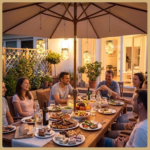 Woanger Solar Mason Jar Lights with Hangers, 20 LED Waterproof, 18 Pack - Image 4