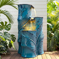 Autodaya Tropical Turquoise Ceramic Outdoor Water Fountain with Lights by Unknown