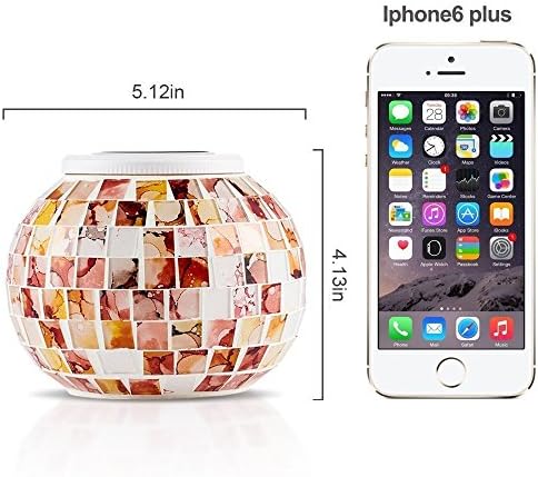 Waterproof Color Changing Table Lamp, Solar Powered Mosaic Glass Ball LED Garden Lawn Night Light Lamps, Party Lights for Home,Yard, Indoor,Outdoor Decoration Lights (Granite) - Image 3