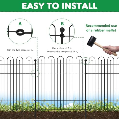 Garden Fence Animal Barrier, 10 Panels No Dig Dog Fence Outdoor - Image 4