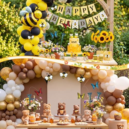 Retisee 6 Pcs Flying Bees Butterflies for Centerpieces Solar Garden Stake - Image 2