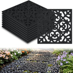 Pangda 8 Pcs Rubber Stepping Stones Outdoor, Black, Cross by Pangda