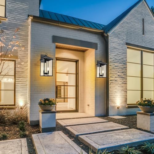 Darkaway Outdoor Wall Lights for House, 17 Inch Tall Exterior Lighting Fixtures Wall Mount Outdoor Porch Lights Outside Sconce Lights with Clear Glass for Patio Hallway Garage E12 Socket - Image 5