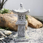 Garden Statue Animal Sculpture Outdoor Decor Gift Pagoda Stupa Garden Lantern Ornaments Japanese Style Asian Decor Outdoor Statues Patio Yard Front Porch Collectibles(C,33x33x80cm) - Image 2