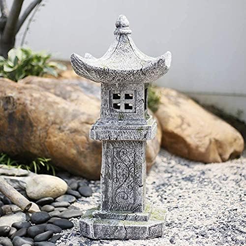 Garden Statue Animal Sculpture Outdoor Decor Gift Pagoda Stupa Garden Lantern Ornaments Japanese Style Asian Decor Outdoor Statues Patio Yard Front Porch Collectibles(C,33x33x80cm) - Image 2