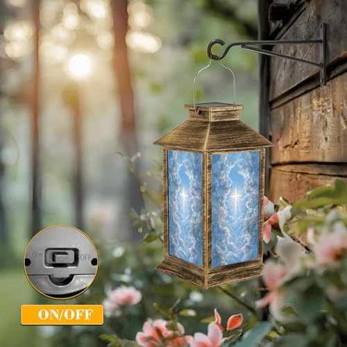 Solar Lantern Outdoor Waterproof Christian Cross Appears Bright Sky Garden Decor LED Hanging Solar Lights Tabletop Lamp Gifts for Women Mom Outside Yard Patio Porch - Image 5