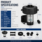 Pond Fountain Aerator with Lights RGB Light 1HP 750W 110V Fountain - Image 2