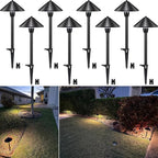SUNVIE 8-Pack 7" Low Voltage Path Lights, 3W 3000K Black Cast-Aluminum IP65 by SUNVIE
